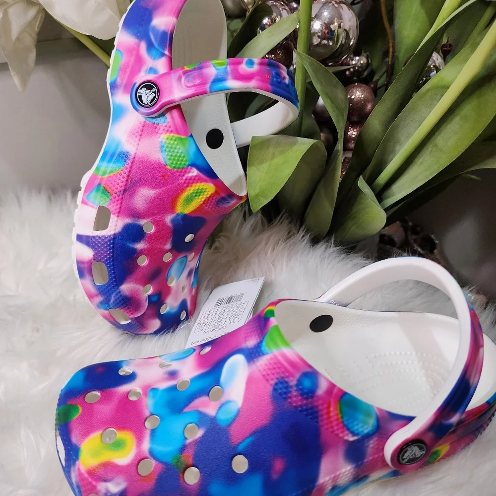 Crocs Unisex-Adult Classic Tie Dye men Clogs brand New